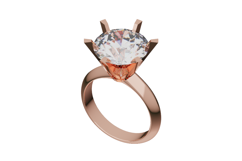 Round Solitaire Ring Balanced Crown 