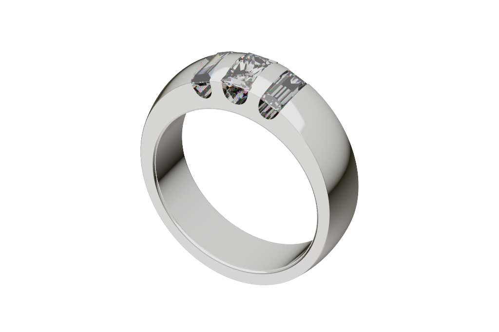 Baguettes  Three-Stone Ring