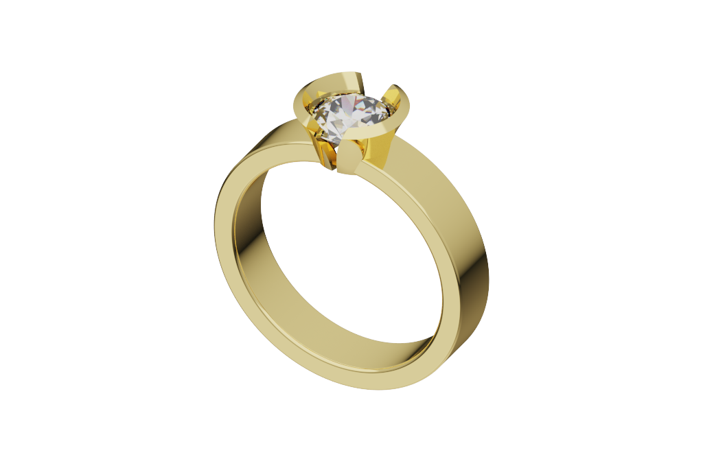 Solitaire Mounting Ring Wide 