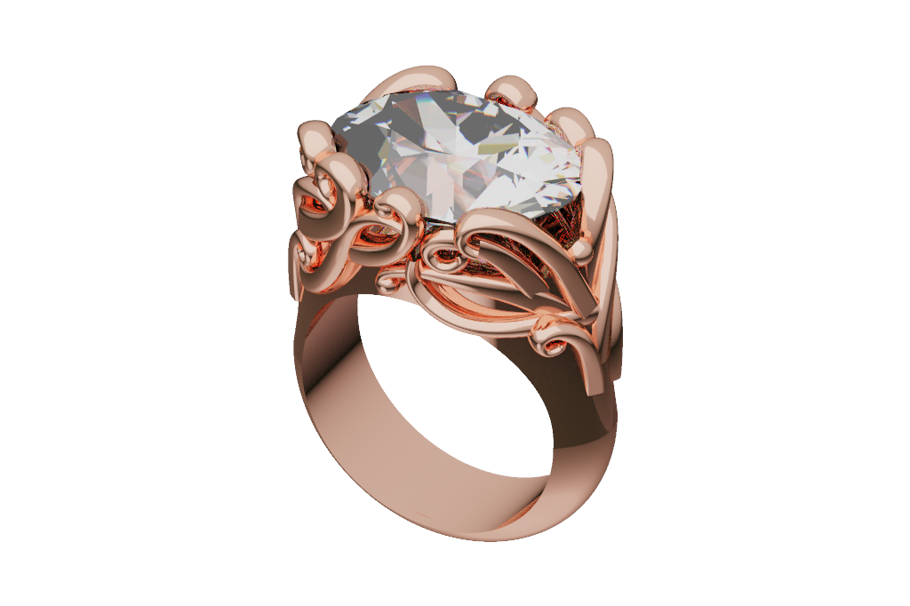 Oval Solitaire Mounting Ring Polished Gallery