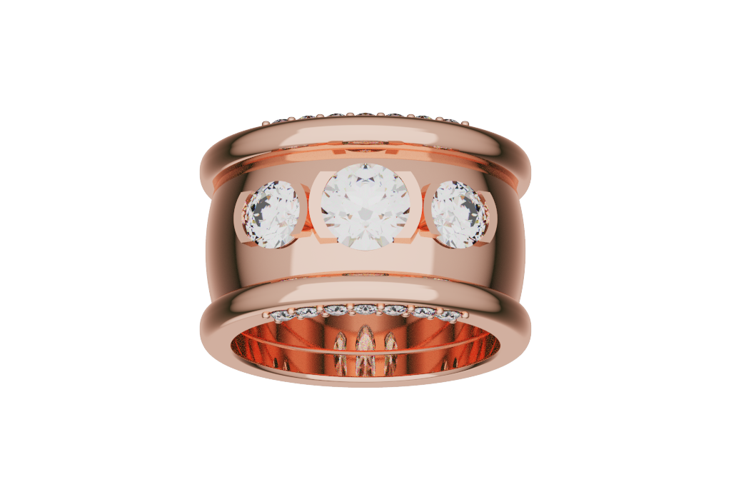 Round  Statement Ring Balanced Crown