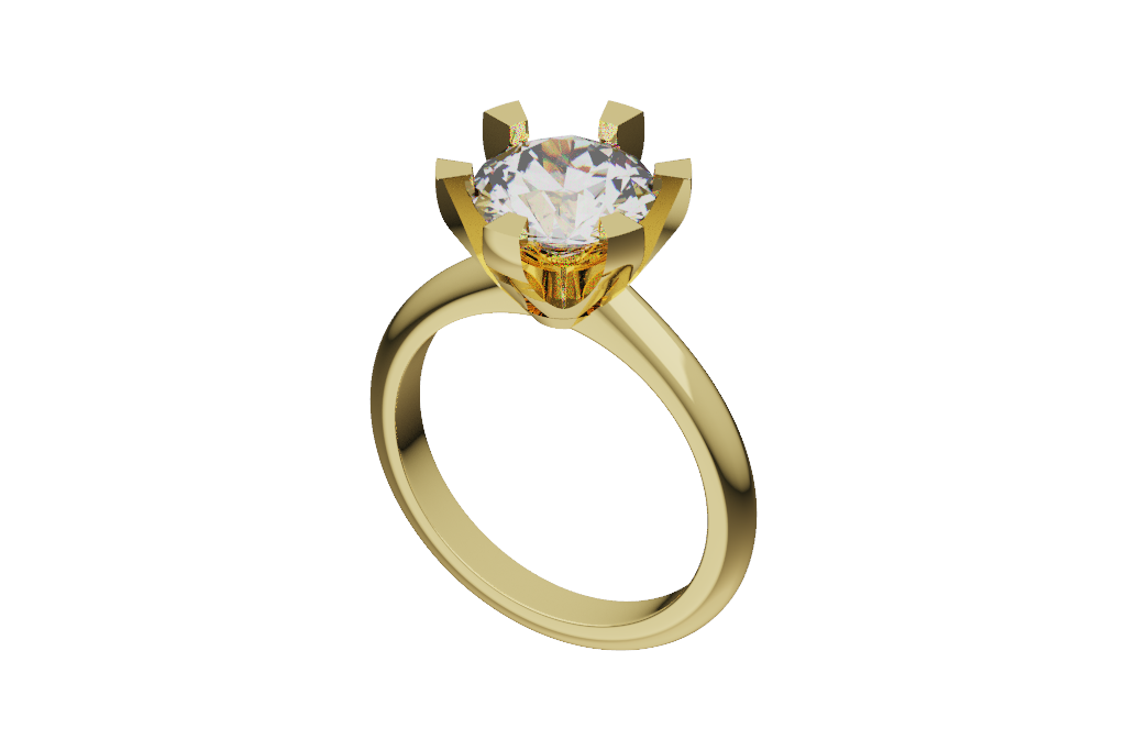 Solitaire Ring Polished Gallery Balanced Crown