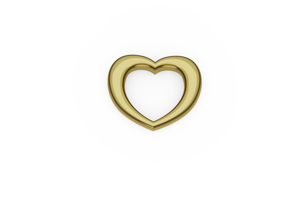 Plain Open Heart Pendant Charm