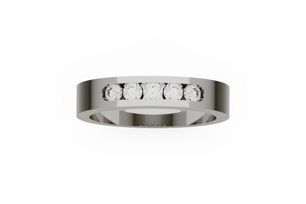 Wide Five Stone Diamond Band