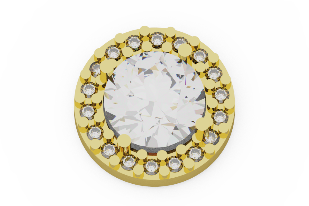 Round Diamond Halo Stud Earrings