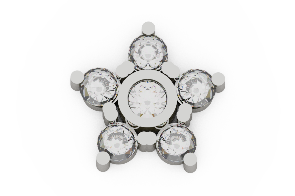 Floral Cluster Diamond Stud Earrings