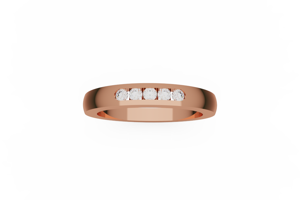 Five Stone Channel Set Diamond Wedding Band