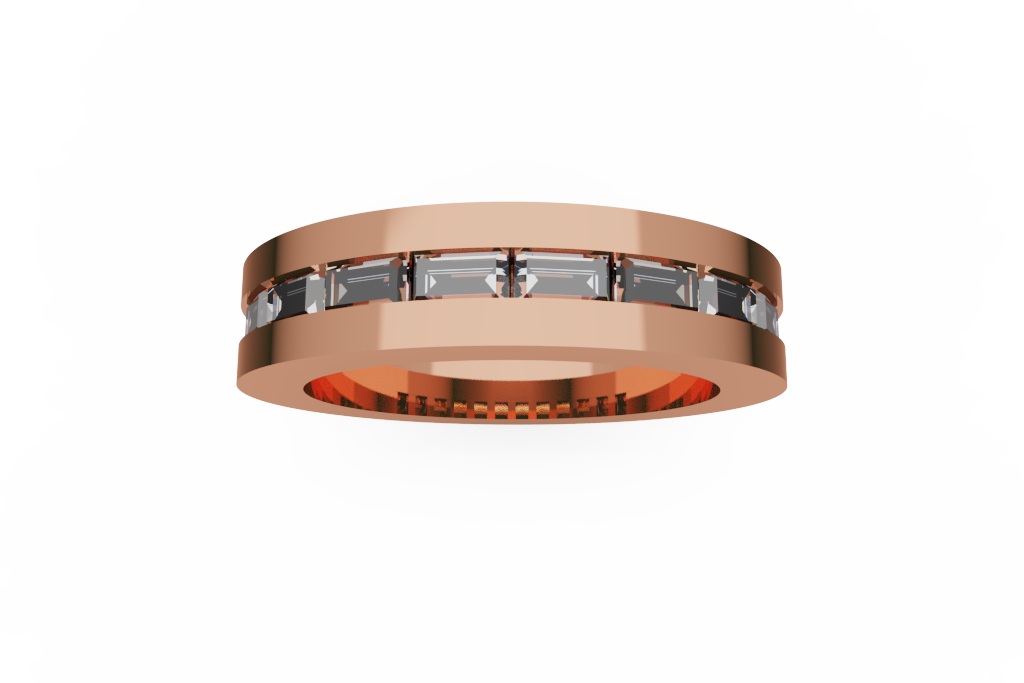 Channel Set Baguette Diamond Wedding Band
