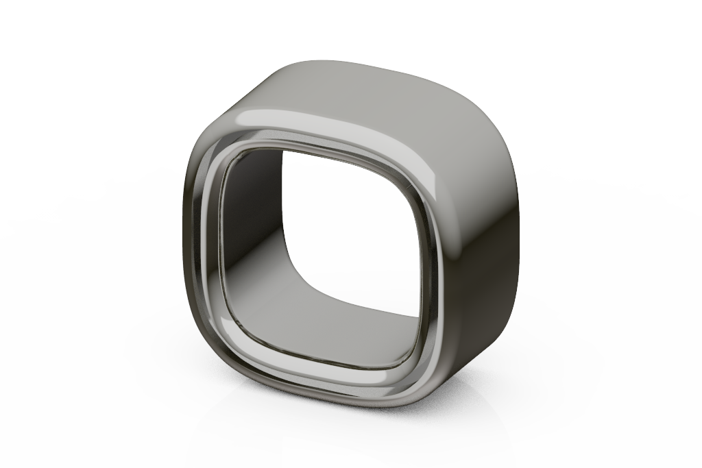 Wide Rounded Square Wedding Band