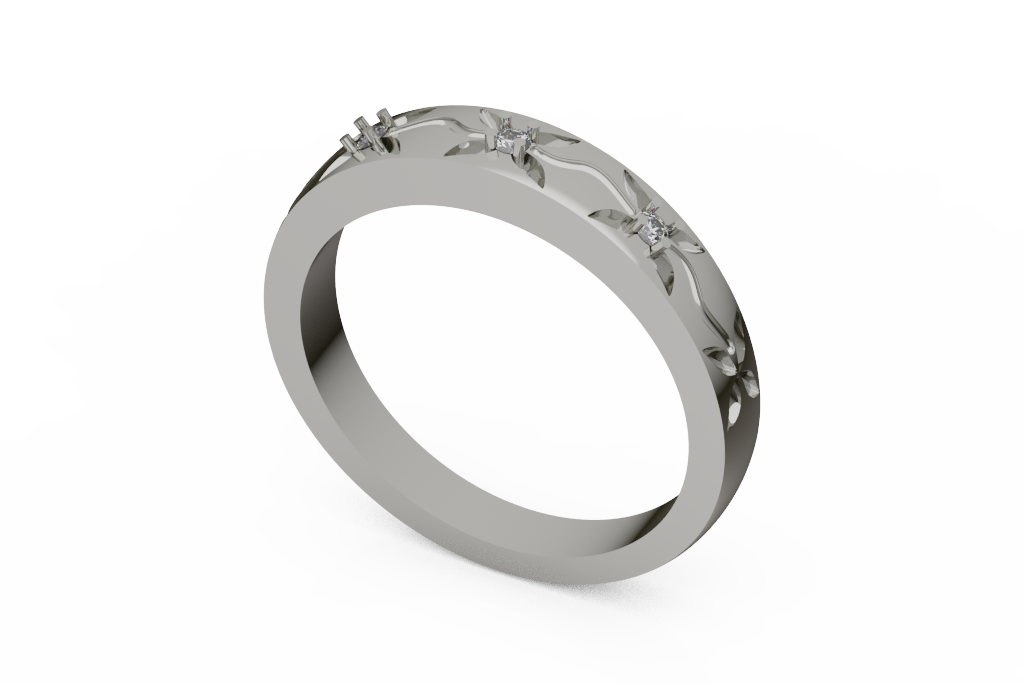 Star Set Diamond Wedding Band