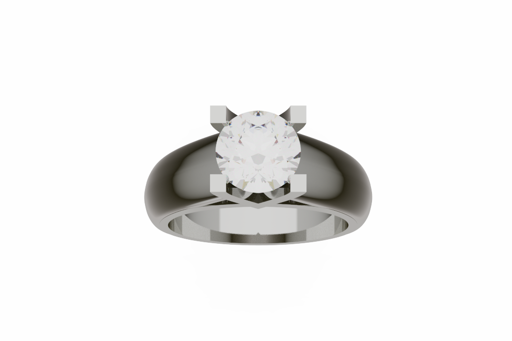 Round Solitaire X Gallery Engagement Ring