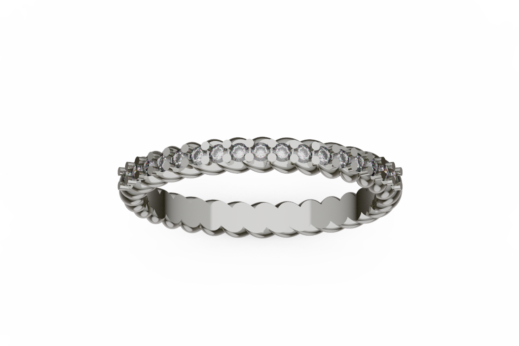 Rope Edge Round Diamond Eternity Band