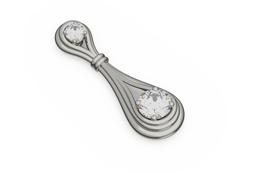 Two Stone Teardrop Diamond Drop Earrings