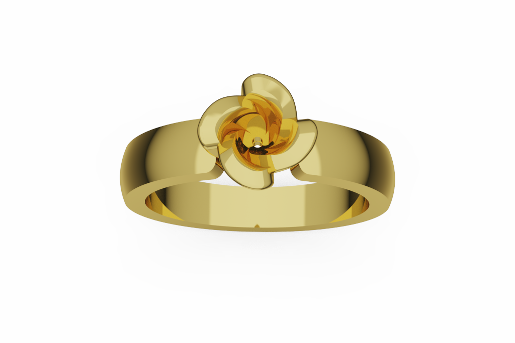 Raised Rose Flower Fashion Ring Finding