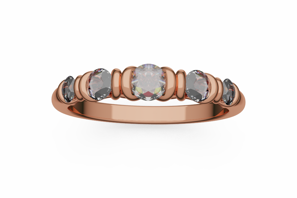 Graduated Five Stone Round Diamond Ring
