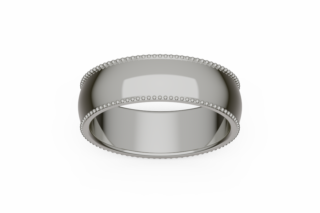 Milgrain Edge Domed Wedding Band