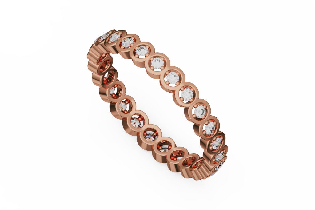 Double Row Bezel Set Round Diamond Eternity Band