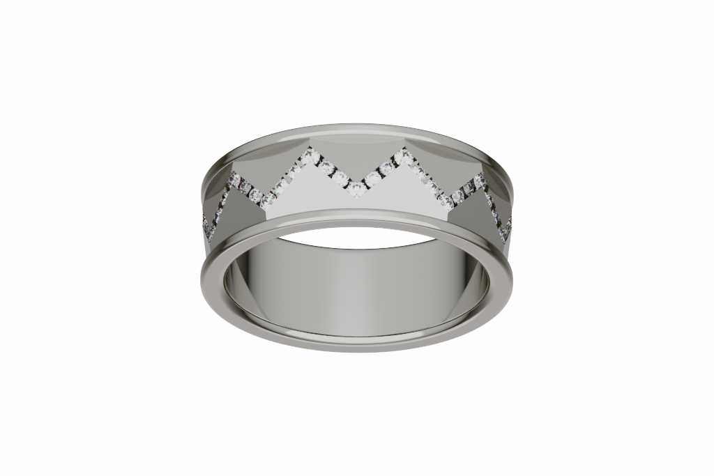Zigzag Diamond Men's Wedding Band