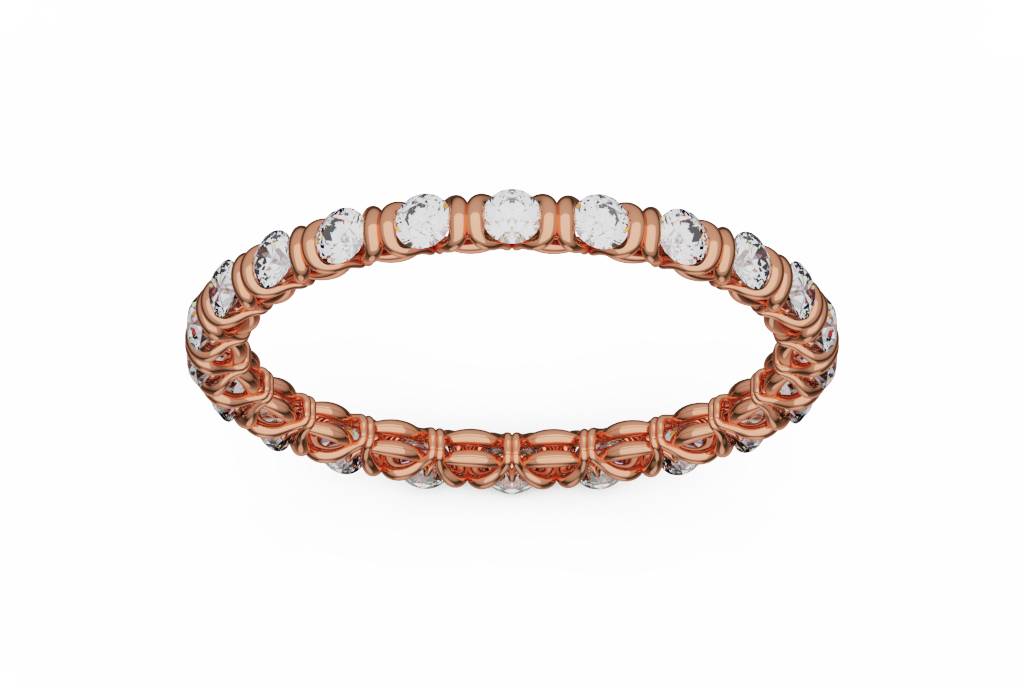 Scroll Gallery Round Diamond Eternity Band