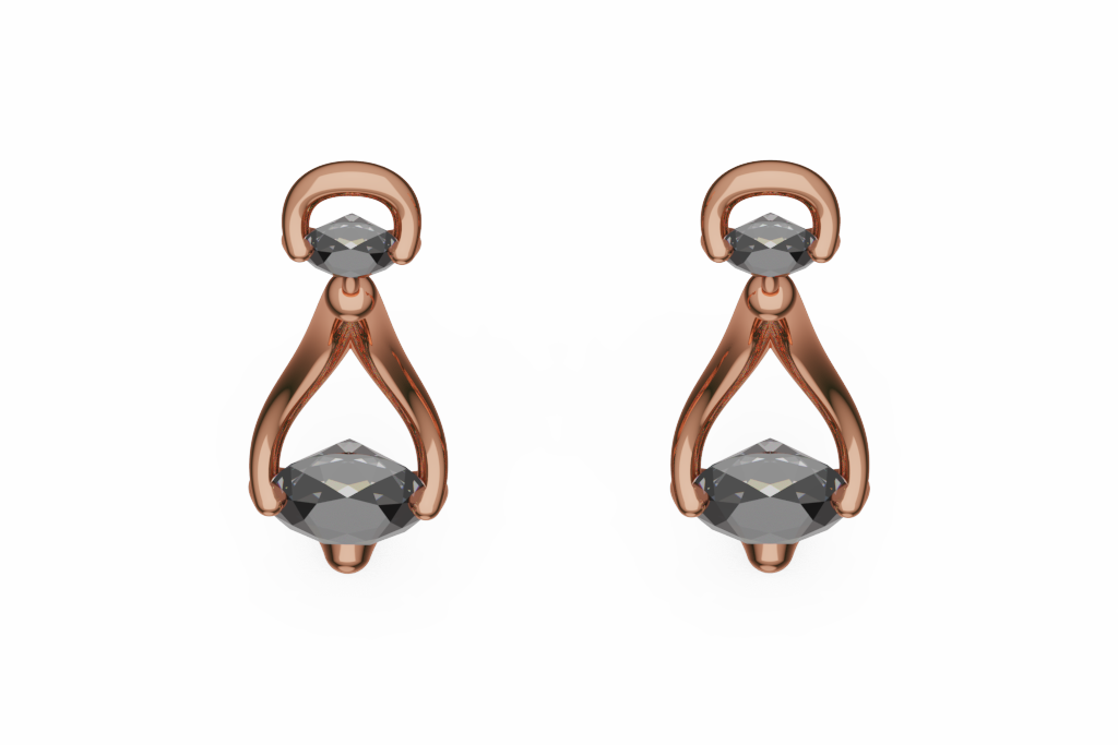 Dark Diamond Open Teardrop Earrings