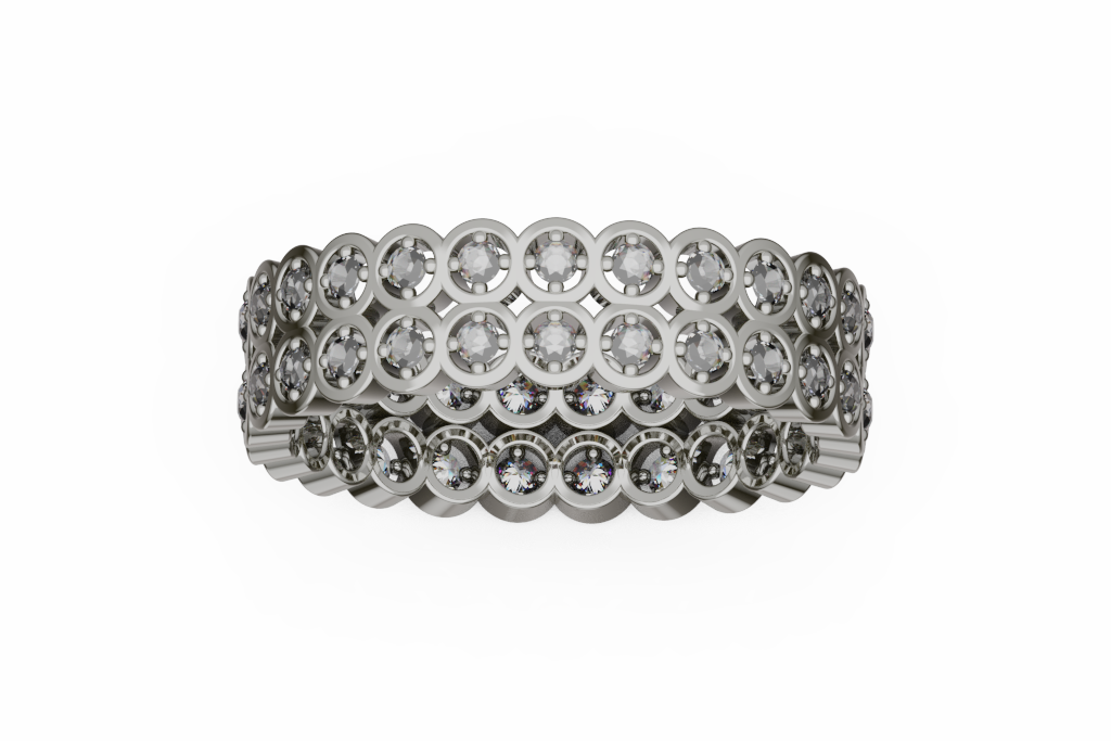 Two Row Bubble Diamond Eternity Band