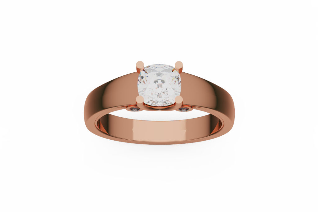 Cushion Cut Diamond Solitaire Ring