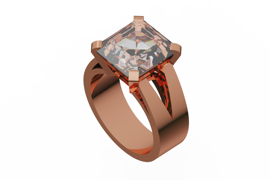 Emerald Cut Solitaire With Split Shoulders