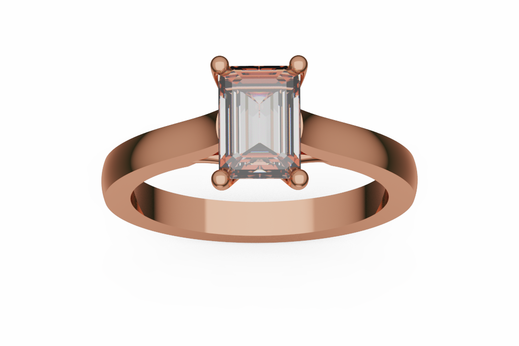 Emerald Cut Diamond Solitaire Ring