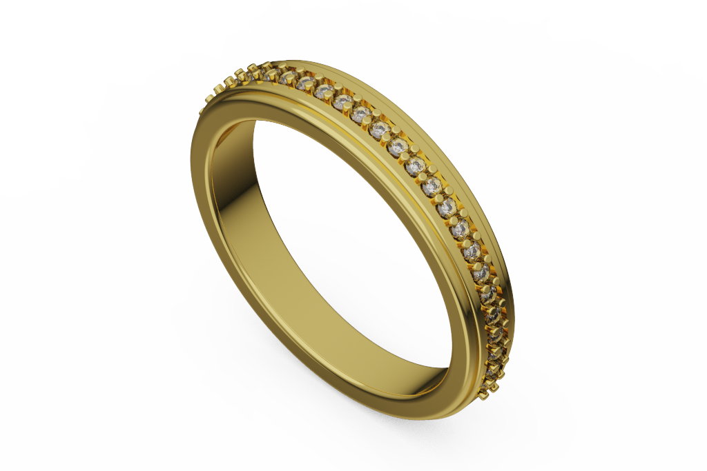Milgrain Diamond Edge Wedding Band