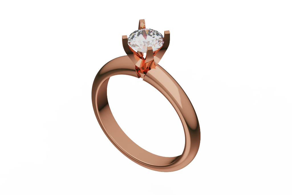 Minimal Four Prong Round Diamond Solitaire Ring