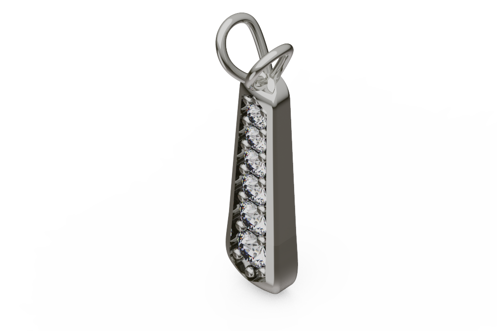 Diamond Bar Pendant With Bow Bail