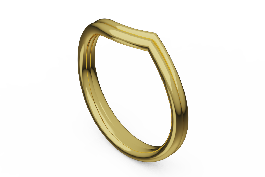 Plain Chevron Contour Wedding Band