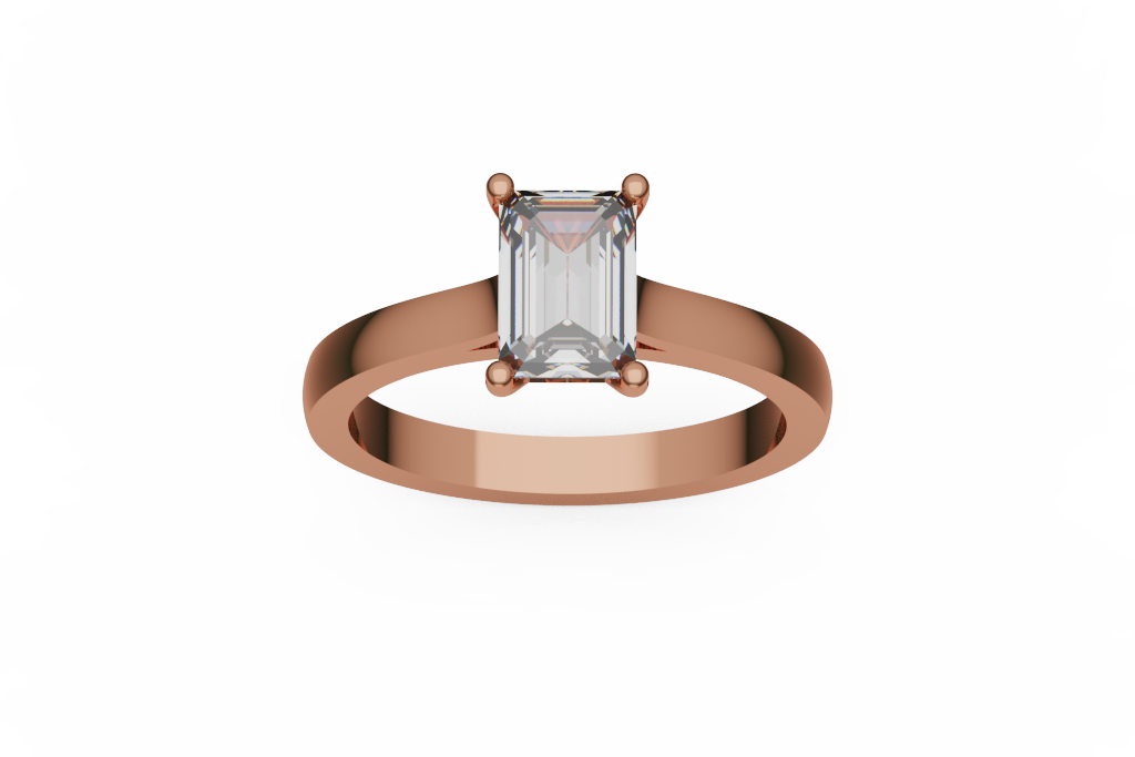 Four Prong Emerald Cut Solitaire Ring