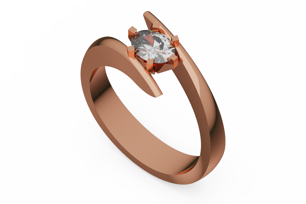 Open Bypass Oval Diamond Solitaire Ring