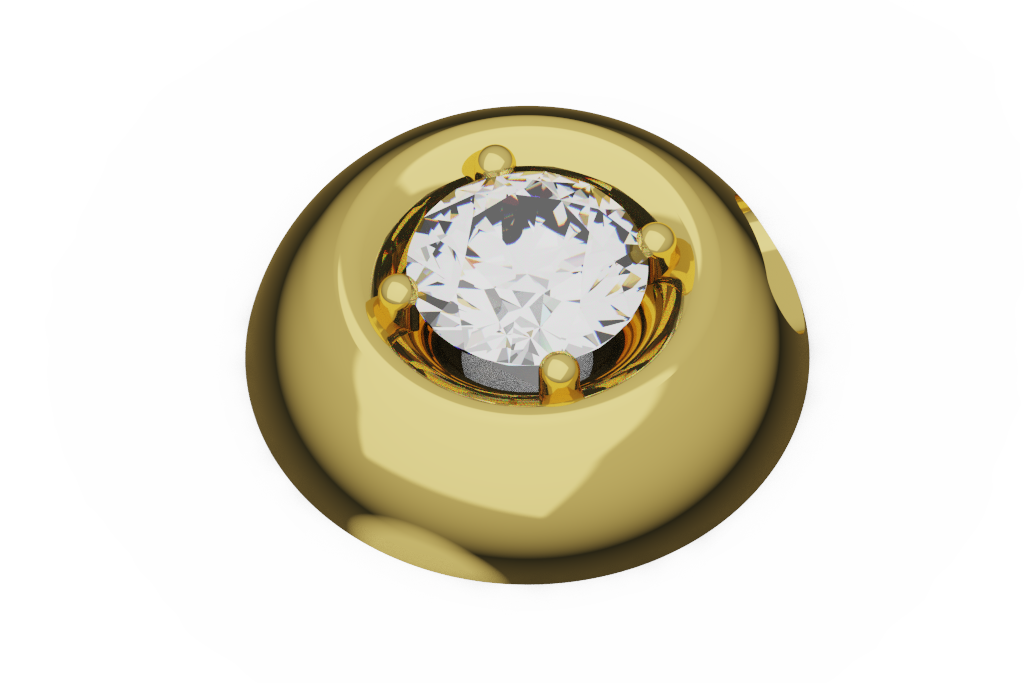 Round Domed Diamond Slide Pendant