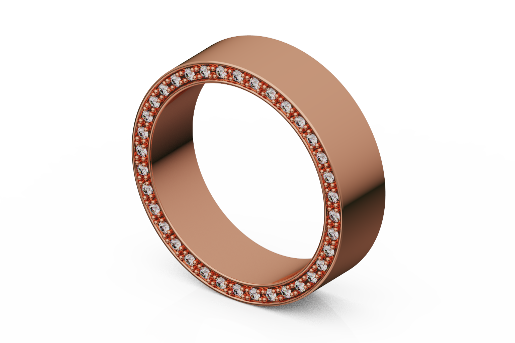 Wide Men's Diamond Edge Wedding Band