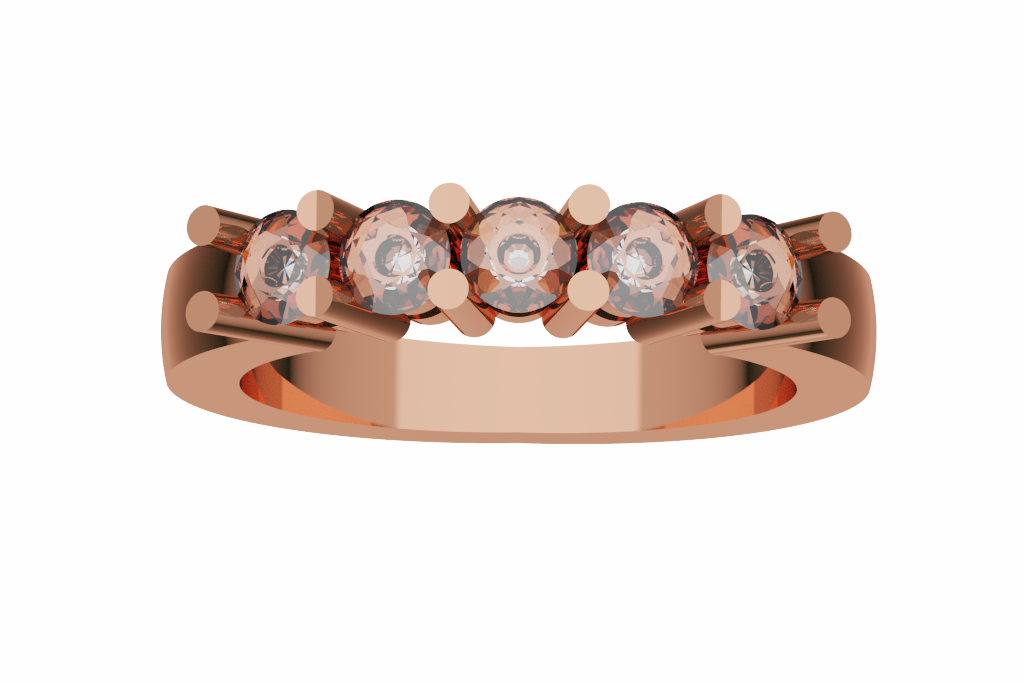 Five Stone Round Diamond Band