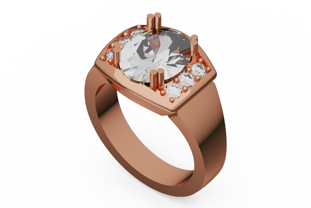 Oval Diamond Engagement Ring With Cushion Frame Accent Shoulders