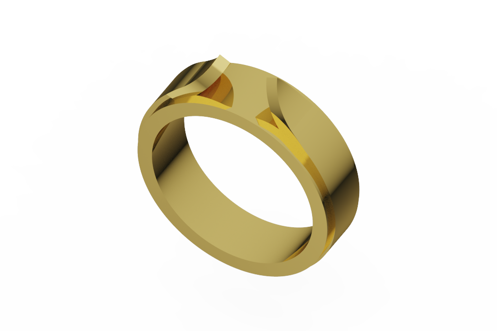 Wide Polished Wedding Band With Detail