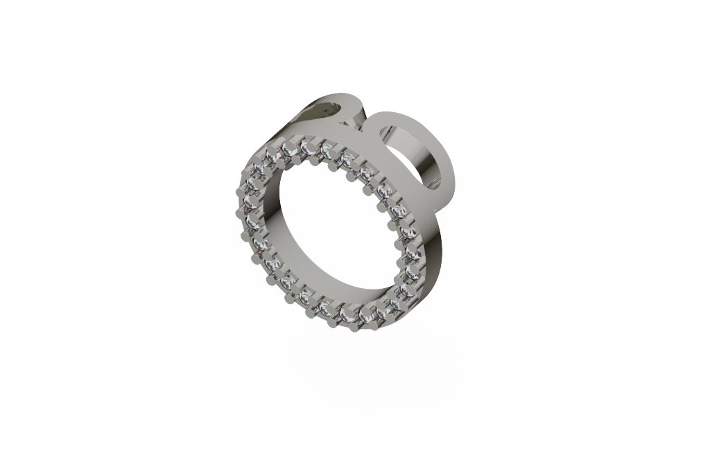 Open Circle Diamond Pendant With Double Loop Bail