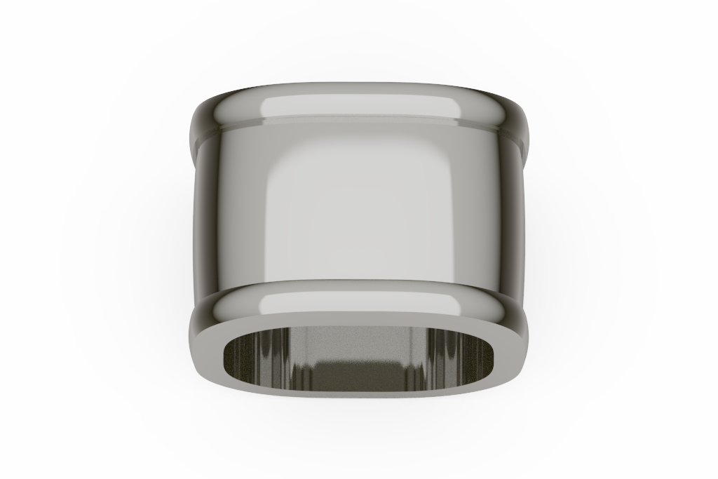 Wide Barrel Profile Plain Wedding Band