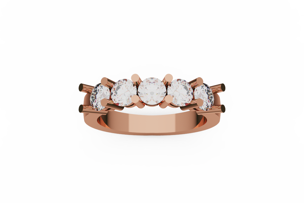 Graduated Five Stone Round Diamond Ring