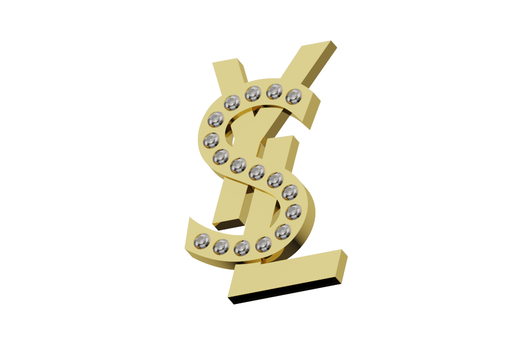 Interlocking YSL Style Diamond Monogram Pendant