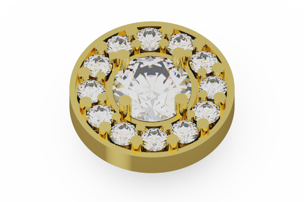 Round Diamond Cluster Disc Pendant