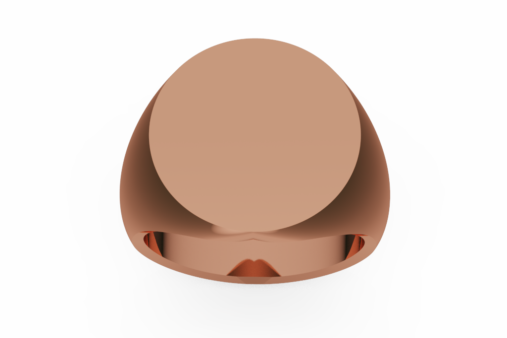 Plain Round Signet Ring With Domed Shoulders
