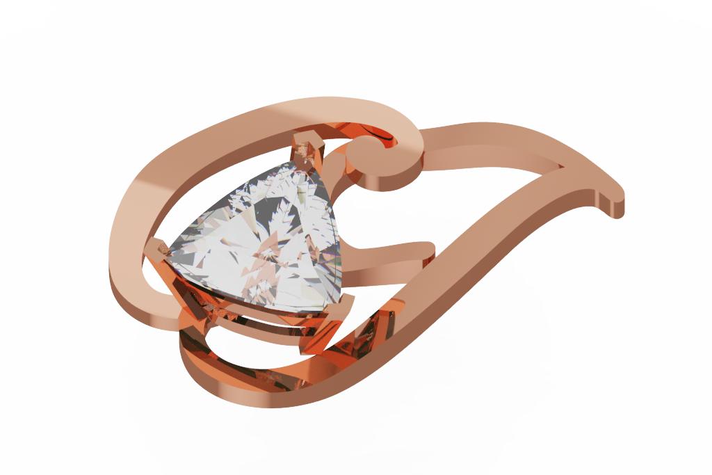 Trillion Diamond Spiral Frame Pendant