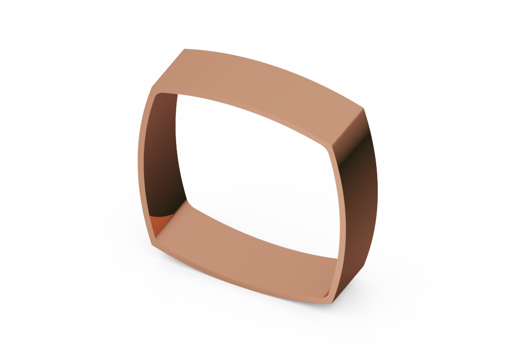 Wide Rounded Rectangular Bangle 
