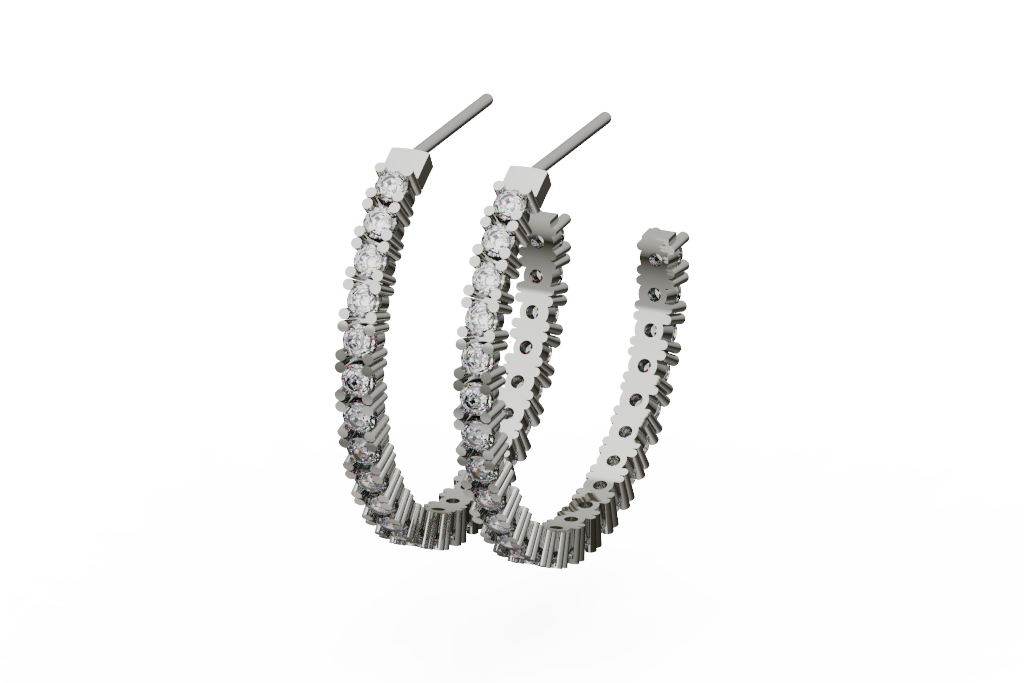 Classic diamond hoop earrings