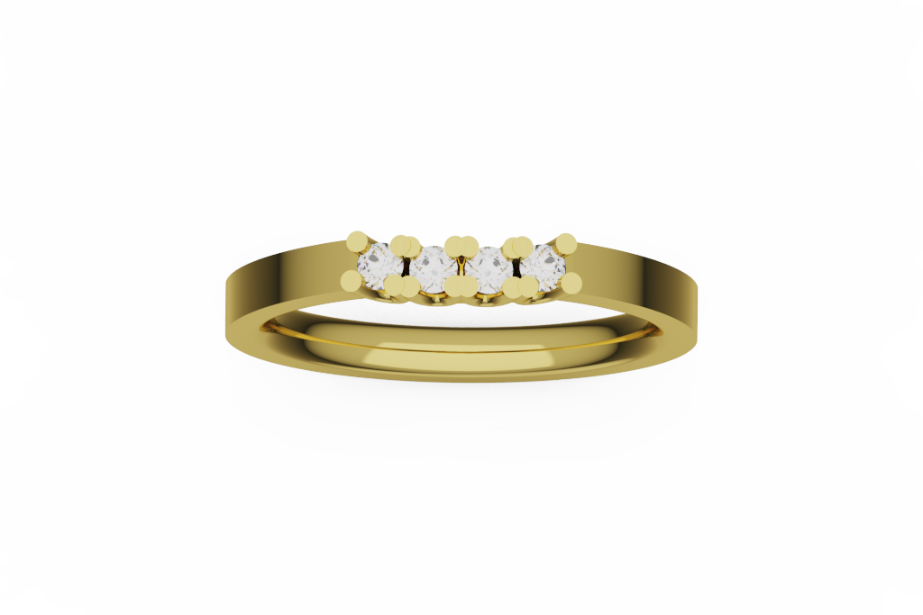 Five Stone Round Diamond Wedding Band