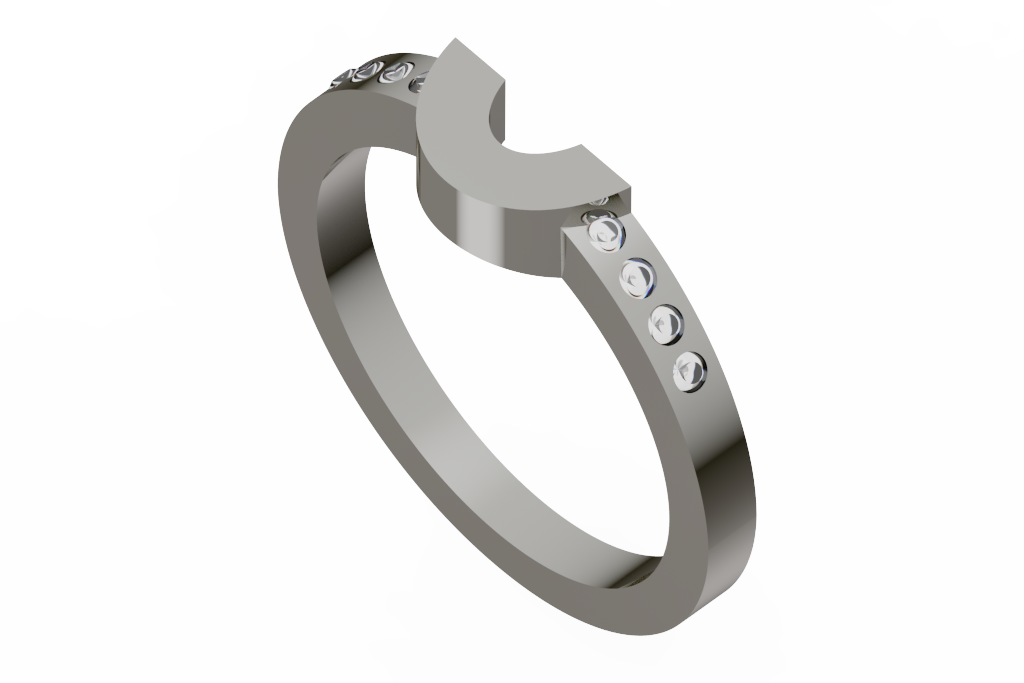 Diamond Shoulder Semi Mount With U Shaped Center Seat
